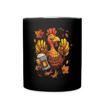 Dankbares Gobble Wobble Thanksgiving - Tasse einfarbig - Schwarz - Vorne