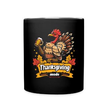 Dankbares Gobble Wobble Thanksgiving - Tasse einfarbig - Schwarz - Vorne
