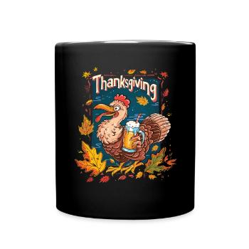 Dankbares Gobble Wobble Thanksgiving - Tasse einfarbig - Schwarz - Vorne