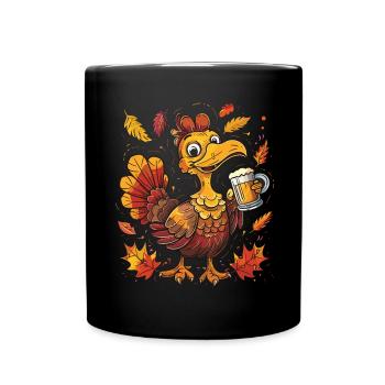Dankbares Gobble Wobble Thanksgiving - Tasse einfarbig - Schwarz - Vorne
