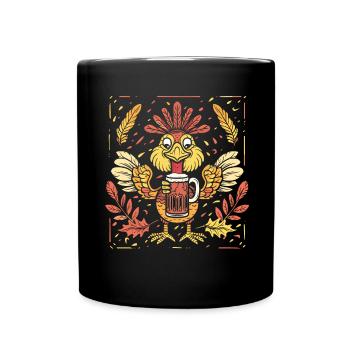 Dankbares Gobble Wobble Thanksgiving - Tasse einfarbig - Schwarz - Vorne