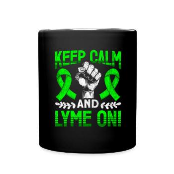 Wear Green Lyme Disease Awareness - Full Colour Mug - black - Front