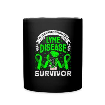 Wear Green Lyme Disease Awareness - Full Colour Mug - black - Front