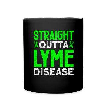 Wear Green Lyme Disease Awareness - Full Colour Mug - black - Front