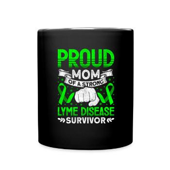 Wear Green Lyme Disease Awareness - Full Colour Mug - black - Front