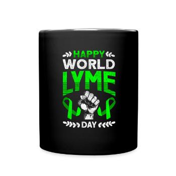 Wear Green Lyme Disease Awareness - Full Colour Mug - black - Front