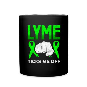 Wear Green Lyme Disease Awareness - Full Colour Mug - black - Front