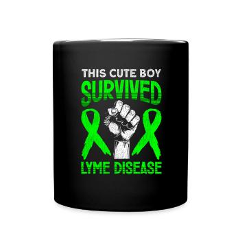 Wear Green Lyme Disease Awareness - Full Colour Mug - black - Front