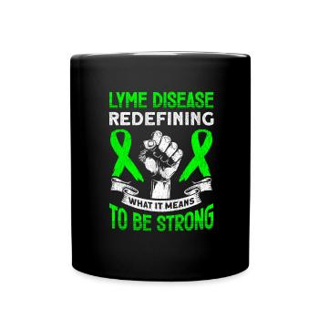 Wear Green Lyme Disease Awareness - Full Colour Mug - black - Front