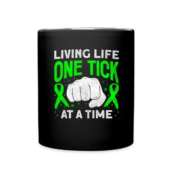 Wear Green Lyme Disease Awareness - Full Colour Mug - black - Front