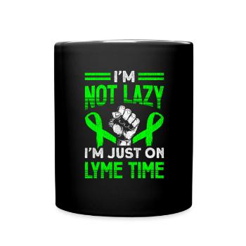 Wear Green Lyme Disease Awareness - Full Colour Mug - black - Front