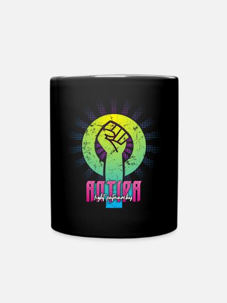 ANTIPA: Fight Patriarchy. Go feminist! (candy) - Tasse einfarbig - Schwarz