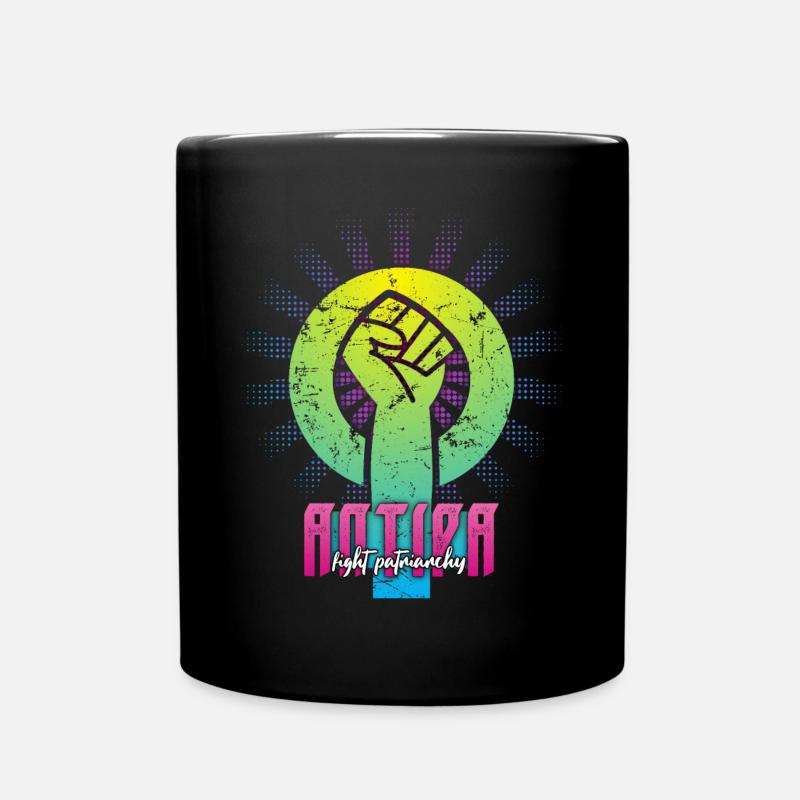 ANTIPA : Combattre le patriarcat. Devenez féministe ! (bonbons) - Mug uni - noir