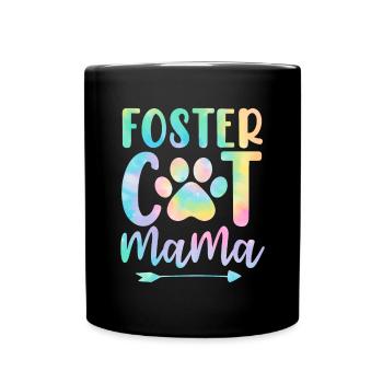 Foster Cat Mama Drôle de chat Tie Dye Sauvetage Maman - Mug uni - noir - Devant