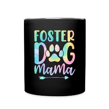Pflegehund Mama Tierheim Hund Tie Dye Lustige Hunde - Tasse einfarbig - Schwarz - Vorne