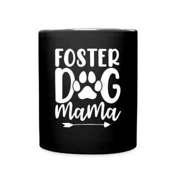 Pflegehündin Mama Paw Tierrettung Ama-Hund adoptieren - Tasse einfarbig - Schwarz - Vorne
