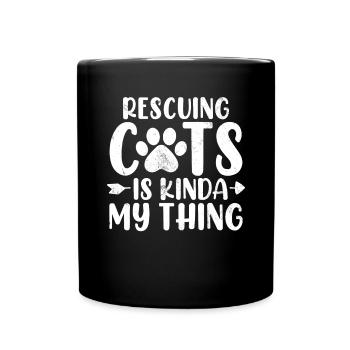 Rescuing Cats Is Kinda My Thing Meow Kitten - Full Colour Mug - black - Front