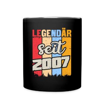 Anniversaire homme femme. Année de naissance Millésime 2007 - Mug uni - noir - Devant