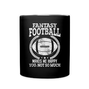 Fantasy Football Makes Me Happy Drôle FFL Draft - Mug uni - noir - Devant