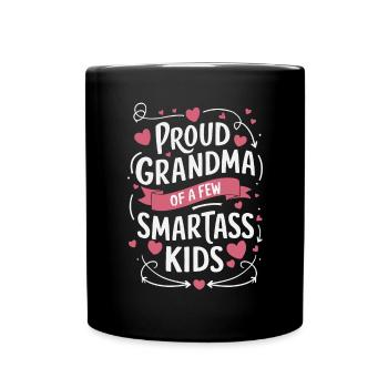 Stolze Oma Von Ein Paar Klugscheißerkindern Oma - Tasse einfarbig - Schwarz - Vorne