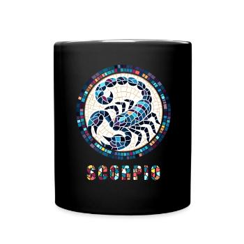 Mosaic Scorpio zodiac sign. Astrology zodiac signs - Full Colour Mug - black - Front