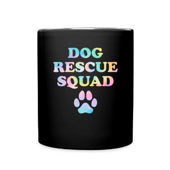 Dog Rescue Squad Hund Tie Dye Tieraktivist - Tasse einfarbig - Schwarz - Vorne
