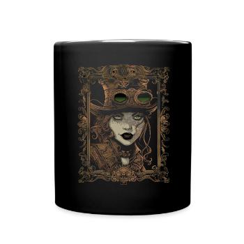 Beautiful Women Steampunk Lover - Full Colour Mug - black - Front