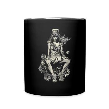 Beautiful Women Steampunk Lover - Full Colour Mug - black - Front