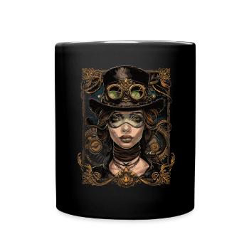 Beautiful Women Steampunk Lover - Full Colour Mug - black - Front
