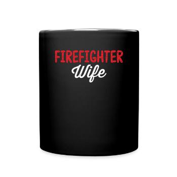 Firefighter Wife Red Line First Responder Funny - Full Colour Mug - black - Front