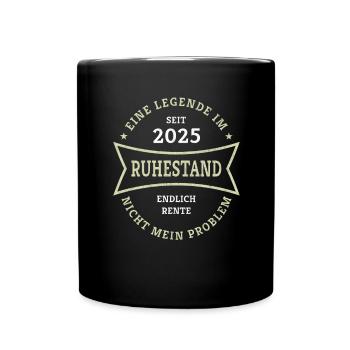 Retirement 2025 Finally Pension Gift for Pensioners - Full Colour Mug - black - Front