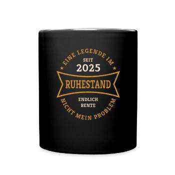 Retirement 2025 Finally Pension Gift for Pensioners - Full Colour Mug - black - Front