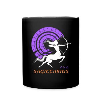 Female Centaur - Sagittarius astrology zodiac-arch - Full Colour Mug - black - Front