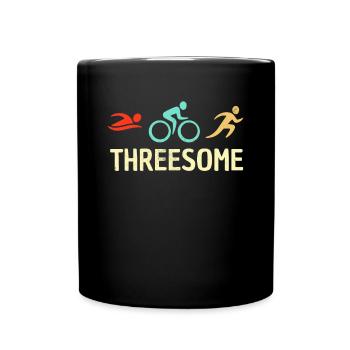 Lustiger Triathlon Retro Vintage Marathonläufer - Tasse einfarbig - Schwarz - Vorne