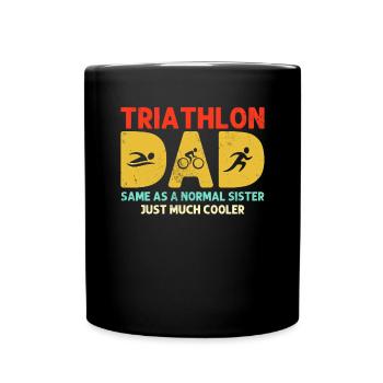 Triathlon Papa Triathlet Retro Marathon Papa - Tasse einfarbig - Schwarz - Vorne