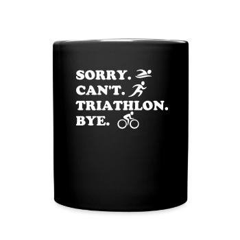 Triathlon Natation Vélo Course Drôle Triathlète - Mug uni - noir - Devant