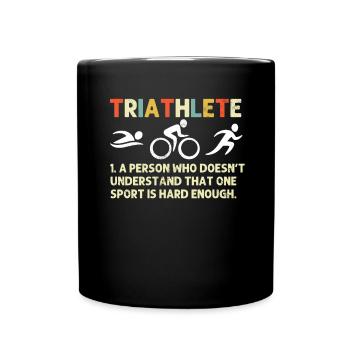 Triathlet Lustige Definition Retro Triathlon - Tasse einfarbig - Schwarz - Vorne