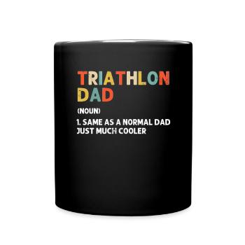Triathlon Papa Schwimmen Rad Laufen Marathoner Retro - Tasse einfarbig - Schwarz - Vorne