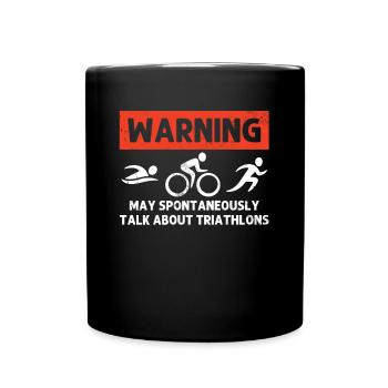 drôle triathlète natation vélo course triathlon marathon - Mug uni - noir - Devant