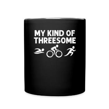 Funny Triathlon Finisher Adult Humor Triathlete - Full Colour Mug - black - Front