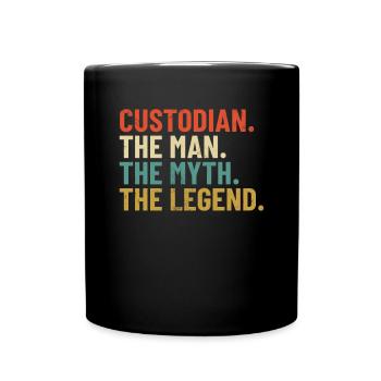 Custodian The Man The Myth The Legend Retro - Full Colour Mug - black - Front