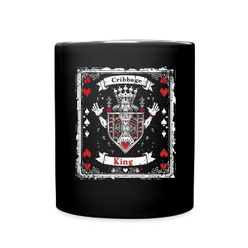 Cribbage King Graphic Lustiges Cribbage - Tasse einfarbig - Schwarz - Vorne