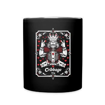 Cribbage King Graphic Lustiges Cribbage - Tasse einfarbig - Schwarz - Vorne