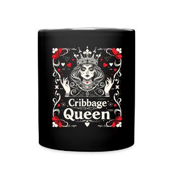 Cribbage Queen Graphic Lustiges Cribbage - Tasse einfarbig - Schwarz - Vorne