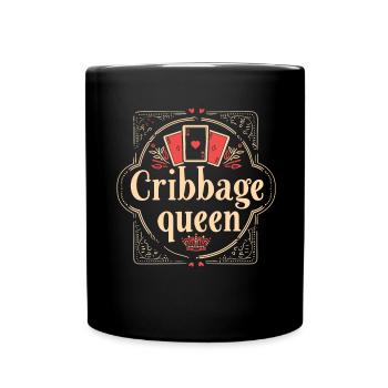 Cribbage Queen Graphic Lustiges Cribbage - Tasse einfarbig - Schwarz - Vorne
