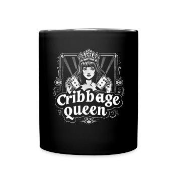 Cribbage Queen Graphic Lustiges Cribbage - Tasse einfarbig - Schwarz - Vorne