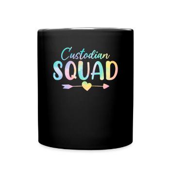 Custodian Squad Tie Dye Dienstmädchen Reinigungsschule - Tasse einfarbig - Schwarz - Vorne