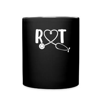RT Lustiger Atemtherapeut Lungen - Tasse einfarbig - Schwarz - Vorne