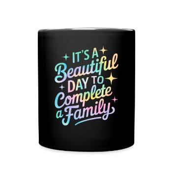 C’est une belle journée pour réaliser un tie-dye familial - Mug uni - noir - Devant