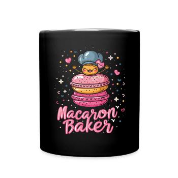 Macaron lovers Macaron Baker - Full Colour Mug - black - Front